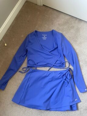 SET Active Cobalt Wrap Crop Top & Skort Set